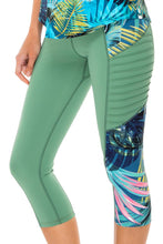 MOJITO - Inner Top Racer Back Overlay Tank Top & Pintucked Side Capri Legging • Multicolor