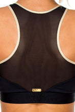 BARACOA - Elastic Band Sports Bra Top & Gold Cut Out Capri • Black Gold