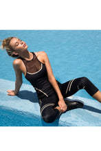 WARRIOR SPIRIT - Tank Top & Mesh Sides Capri Legging • Black Gold