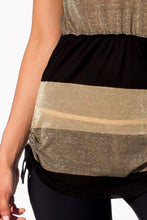 WARRIOR SPIRIT - Relaxed Fit Drawstring Top & Gold Trimmed Legging • Black Gold