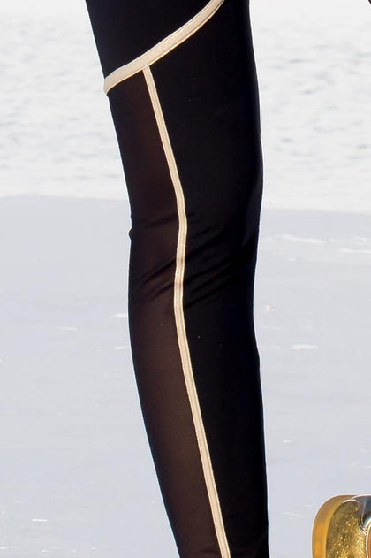 WARRIOR SPIRIT - Relaxed Fit Drawstring Top & Gold Trimmed Legging • Black Gold