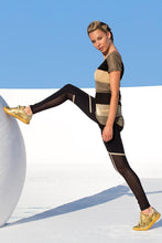 WARRIOR SPIRIT - Relaxed Fit Drawstring Top & Gold Trimmed Legging • Black Gold