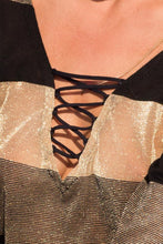 WARRIOR SPIRIT - Lace Up Cropped Long Sleeve & Cut Off Shorts • Black Gold