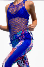GORGEOUS CHAOS - Fishnet Racerback Tank & Mesh Sides Capri Legging • Multicolor