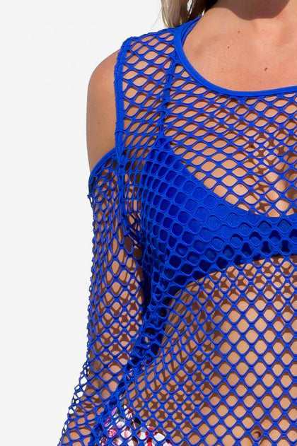 GORGEOUS CHAOS - Fishnet Long Sleeve Top & Mesh Cut Out Legging • Multicolor