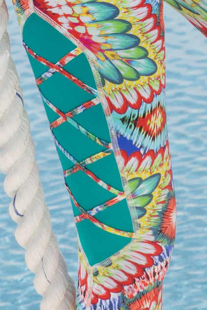 WILD HEART - Crossback Sports Bra & Laced Panel Skinny Legging • Multicolor