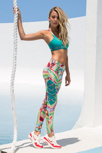 WILD HEART - Crossback Sports Bra & Laced Panel Skinny Legging • Multicolor