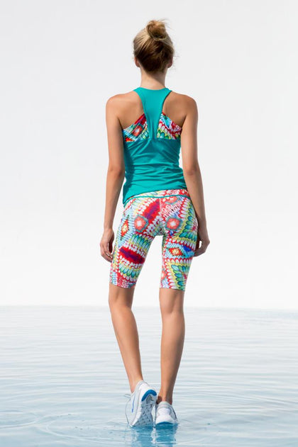WILD HEART - High Neck Racer Tank Top & Mixed Waistband Capri • Multicolor