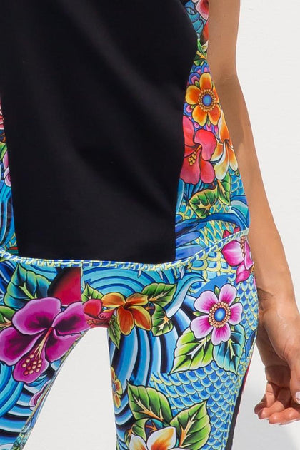 INKED BABE - Mesh Side Racer Back & Inked Babe Short Pants • Multicolor