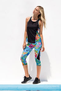 INKED BABE - Mesh Side Racer Back & Inked Babe Short Pants • Multicolor