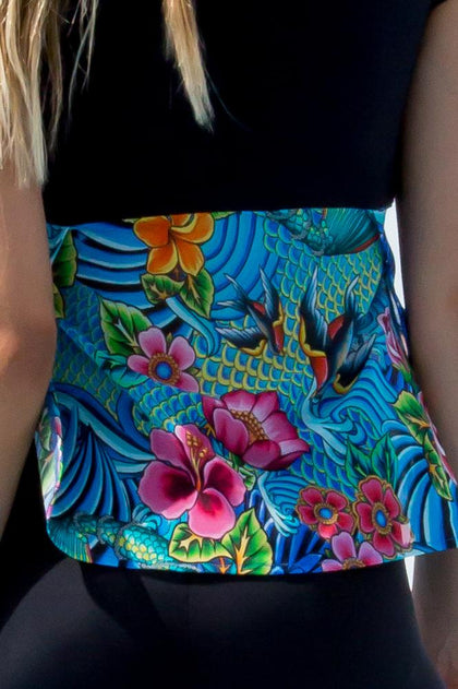 INKED BABE - Relaxed Fit Mesh Panel Tee & Mesh Panel Capri • Multicolor