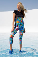 INKED BABE - Relaxed Fit Mesh Panel Tee & Mesh Panel Capri • Multicolor