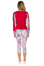 AZUCAR - Pintucked Sleevers Open Side Jacket & Cross Waistband Capri Legging • Multicolor