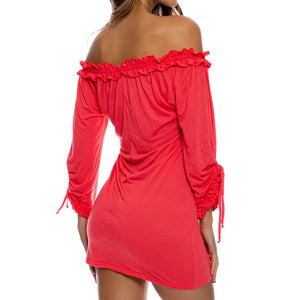 COSITA BUENA - Ruffle V Neck Dress-LBC