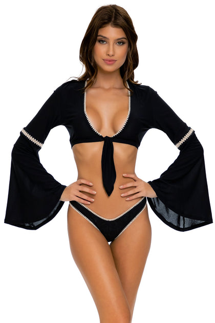 MIDNIGHT DREAMING - Cuba Libre Crop Top & High Leg Bottom • Black