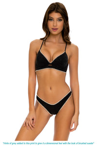 MIDNIGHT DREAMING - Underwire Top & High Leg Bottom • Black