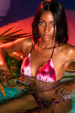 INK EXPLOSION - Triangle Top & Wavey Ruched Back Tie Side Bottom • Violet Campaign