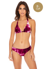 INK EXPLOSION - Triangle Halter Top & Seamless Full Ruched Back Bottom • Violet