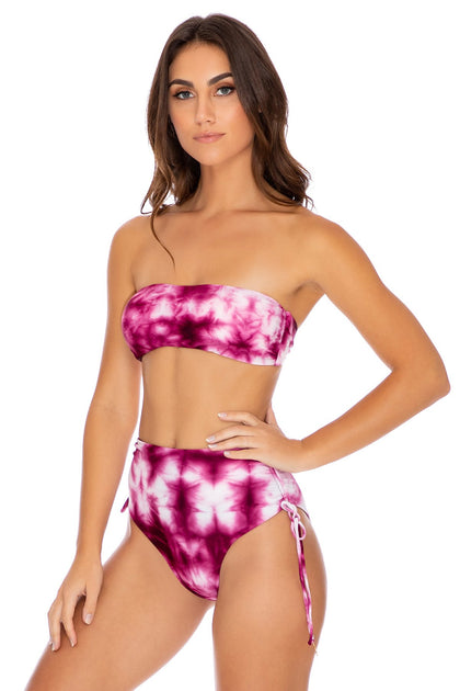 INK EXPLOSION - Free Form Bandeau & High Waist Bottom • Violet