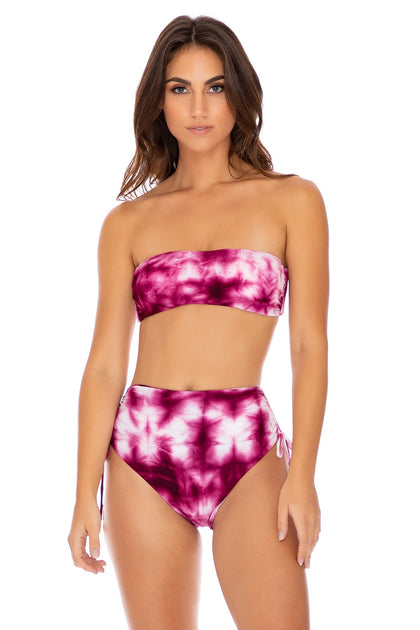 INK EXPLOSION - Free Form Bandeau & High Waist Bottom • Violet