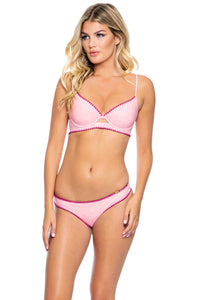 CANDY CLOUDS - Underwire Top & Seamless Wavey Ruched Back Bottom • Pink