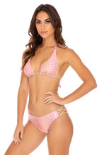 DOTTED DELIGHT - Triangle Halter Top & Full Bottom • Pink Lemonade