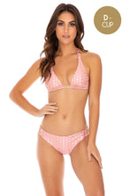 DOTTED DELIGHT - Triangle Halter Top & Full Bottom • Pink Lemonade