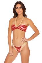 DOTTED DELIGHT - Bandeau Top & Brazilian Bottom • Ruby Red
