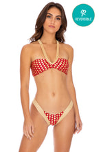 DOTTED DELIGHT - Bandeau Top & Brazilian Bottom • Ruby Red