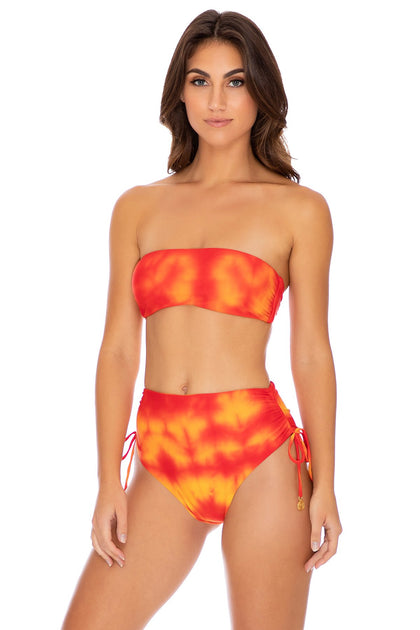 FIRE DANCER - Free Form Bandeau & High Waist Bottom • Fuego