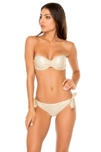 COSITA BUENA - Underwire Push Up Bandeau Top & Cayo Coco Brazilian Bottom • Gold Rush