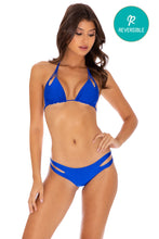 COSITA BUENA - Zig Zag Knotted Cut Out Triangle Top & Reversible Zig Zag Open Side Moderate Bottom • Electric Blue