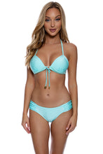 COSITA BUENA - Adjustable Front Molded Triangle Halter Top & Scrunch Side Full Bottom • Pool Party