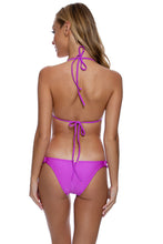 COSITA BUENA - Fringe Scoop Halter Top & Soft Loop Moderate Bottom • Obsession Plum