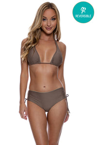 COSITA BUENA - Halter Top & Adjustable Reversible Drawstring High Bottom • Sandy Toes