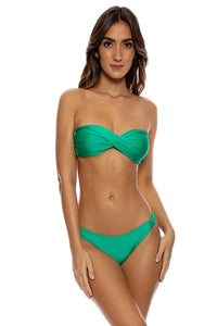 COSITA BUENA - Twist Bandeau Top & Soft Loop Moderate Bottom • Emerald