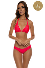 COSITA BUENA - Halter Triangle Top & Full Ruched Back Bottom • Bombshell Red
