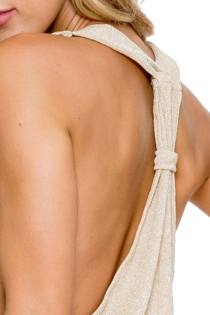 COSITA BUENA - T Back Mini Dress • Gold Rush