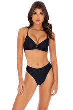 COSITA BUENA - Underwire Top & High Leg Banded Waist Bottom • Black