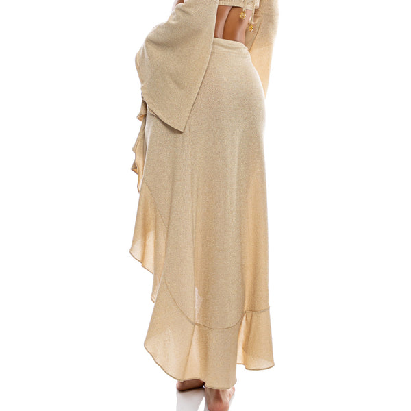 COSITA BUENA - Ruffle High Lo Slit Skirt-CLS