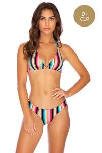 GOLDMINE - Triangle Halter Top & Seamless Wavey Ruched Back Bottom • Multicolor