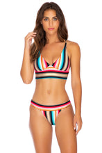 GOLDMINE - Cross Back Bustier Top & Banded Moderate Bottom • Multicolor