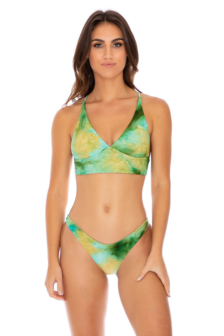 OFF DUTY MERMAID - Cross Back Bustier Top & High Leg Bottom • Multicolor