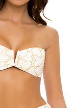 MY LOVE - Gold V Ring Bandeau Top & High Waist Bottom • White