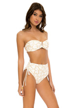 MY LOVE - Gold V Ring Bandeau Top & High Waist Bottom • White