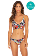 HEARTBREAKER - Cross Back Bustier Top & Banded Moderate Bottom • Multicolor