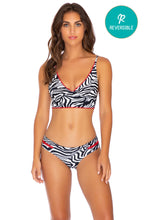 JUNGLE QUEEN - Cross Back Bustier Top & Stitched Straps Moderate Bottom • Perla