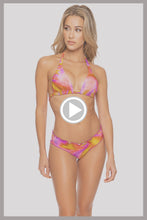 DREAMSICLE - Triangle Halter Top & Full Ruched Back Bottom • Multicolor