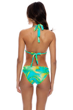 DREAMSCAPE - Triangle Halter Top & Seamless Full Ruched Back Bottom • Sea