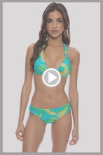 DREAMSCAPE - Triangle Halter Top & Seamless Full Ruched Back Bottom • Sea